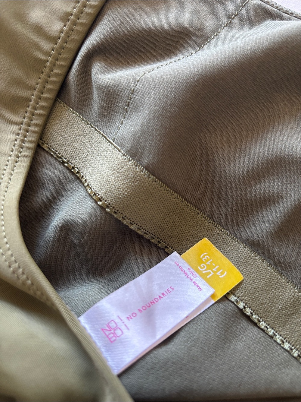 No Boundaries Olive One-Piece Swimsuit with White 'BAE SQUAD' Text - Picture 3 of 3